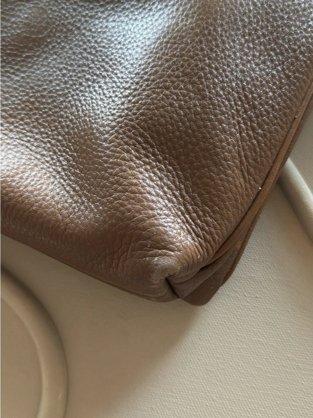 Tory Burch Taupe Pebbled Leather Crossbody
